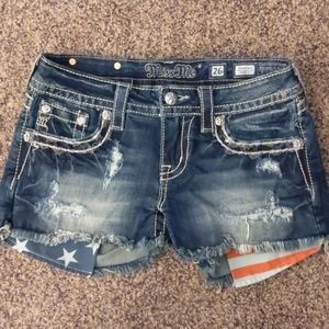 Miss Me American Flag pocket shorts